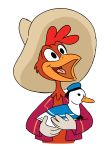  anatid anseriform anthro avian bird chicken clothing disney donald_duck duck feral galliform gallus_(genus) hat headgear headwear hi_res panchito_pistoles phasianid the_three_caballeros unknown_artist 