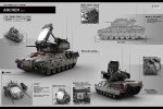  aa_gun caterpillar_tracks concept_art ground_vehicle karanak military military_vehicle motor_vehicle no_humans original science_fiction smoke_grenade_launcher tank vehicle weapon 