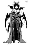 breasts clothed clothing demon digimon digimon_(species) feet female furgonomics furry-specific_piercing hair horn humanoid humanoid_pointy_ears lilithmon mogijabgo not_furry piercing solo standing toes wing_piercing wings 