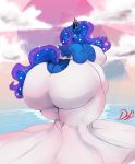  absurd_res anthro big_butt bit_breasts butt clothing dress equid female friendship_is_magic hi_res horn huge_butt mammal my_little_pony overweight princess_luna_(mlp) thelunarmoon thick_thighs winged_unicorn wings 