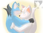  2012 blue_eyes blush canid canine flintxd_(character) fox hug male mammal secretkitsune 