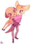  1boy 1girl aggressive_retsuko animal_ears blush carrying couple furry gazelle inuki_(aruurara) komiya_(aggretsuko) meerkat open_mouth princess_carry skirt tsunoda_(aggretsuko) 