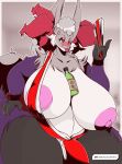  4_fingers absurd_res anthro bell&eacute; between_breasts big_breasts blush breasts clothing curvy_figure delphox drunk duragon fatal_fury fingers folding_fan fur hi_res holding_object huge_breasts hyper hyper_breasts mai_shiranui nintendo nipples pok&eacute;mon pok&eacute;mon_(species) small_head substance_intoxication thick_thighs tuft video_games voluptuous wardrobe_malfunction white_body white_fur wide_hips yellow_body yellow_fur 