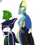  2019 absurd_res anthro arched_back balls big_penis chameleon clothed clothing crossover duo flaccid flap-necked_chameleon foreskin girly hi_res inteleon leon_powalski lizard looking_at_viewer male nintendo penis pizzaozzy_(artist) pok&eacute;mon pok&eacute;mon_(species) reptile scalie star_fox uncut video_games 