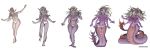  2017 4_arms alpha_channel big_breasts blizzard_entertainment breast_expansion breasts clothed clothing elf female hi_res humanoid humanoid_pointy_ears lamia looking_at_viewer multi_arm multi_limb nipples nude okayokayokok purple_body pussy reptile scalie serpentine simple_background smile snake solo species_transformation standing surprise topless torn_clothing transformation transparent_background underwear video_games warcraft 