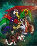  2019 anthro anthro_on_anthro anthro_penetrated anthro_penetrating anthro_penetrating_anthro areola breasts canid canine canis chiropteran claws day detailed_background digital_media_(artwork) domestic_dog dragon equid equine female female_penetrated forest fox grass group group_sex gynomorph gynomorph/female gynomorph_penetrating gynomorph_penetrating_female hair hi_res horn horse hybrid intersex intersex/female intersex_penetrating intersex_penetrating_female male male/female male_penetrating male_penetrating_female mammal membrane_(anatomy) membranous_wings nipples orgy outside padjetxharrington penetration purple_hair pussy scales scalie sex spines tree tril-mizzrim vaginal vaginal_penetration western_dragon wings 