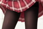  1girl blurry blurry_background brown_legwear commentary_request highres lower_body miniskirt original pantyhose plaid plaid_skirt pleated_skirt red_skirt rko_(a470350510) skirt solo standing thighband_pantyhose thighs 