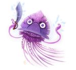  ambiguous_gender angry cnidarian cryptid-creations cutlass electricity feral frown man_o&#039;_war_(medusozoa) marine medusozoan melee_weapon portuguese_man_o&#039;_war purple_body purple_eyes simple_background solo sword tentacles weapon white_background 