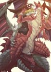  2019 brunhilda_(dragalia_lost) claws cygames dragalia_lost dragon duo female feral h_rt2 hi_res horn male male/female nintendo penis red_body red_scales scales scalie sex tongue video_games western_dragon wings 