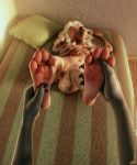  2019 3d_(artwork) 4_fingers 4_toes anthro bed canid canine canis chinese_crested_dog claws clitoris digital_media_(artwork) digitigrade domestic_dog duo eyes_closed female fingers first_person_view flat_chested foot_focus foot_grab foot_rub furniture hair hairless hairless_dog hi_res hindpaw inside jinjing-yu light lying mammal multi_nipple navel nipples nude on_bed pawpads paws pekelo_pele pillow pussy sleeping smile sunlight tchaikovsky2 toe_claws toes toy_dog white_hair 