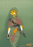  anthro armor assualt_rifle clothed clothing digital_media_(artwork) felid feline female gun handgun headgear helmet hi_res mammal pistol ranged_weapon rifle soldier uniform warrior weapon zhutia15 