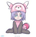  blue_hair blush gd_058 ginjika green_eyes kojirou_(pokemon) pokemon pokemon_(anime) stufful team_rocket 