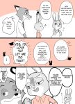  bonnie_hopps buckteeth canid canine clothed clothing comic dialogue disney edit english_text fox hard_translated hi_res judy_hopps lagomorph leporid mammal meno necktie nick_wilde rabbit red_fox shirt speech_bubble teeth text topwear translated zootopia 