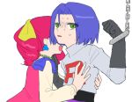  2ameyasan2 blue_hair femdom green_eyes kojirou_(pokemon) pokemon pokemon_(anime) red_hair rumika_(pokemon) team_rocket 