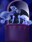  2019 anthro armor armwear big_breasts blues64 breasts clothing equid equine female friendship_is_magic headgear helmet hi_res horn huge_breasts hyper hyper_breasts mammal marauder6272 my_little_pony nightmare_moon_(mlp) open_mouth solo winged_unicorn wings 