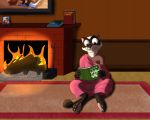  5:4 absurd_res black-footed_ferret book clothing disney duo fire fireplace gideon_grey hi_res male mammal mustela mustelid musteline pizzalizzard shirt solo topwear travis_(zootopia) zootopia 