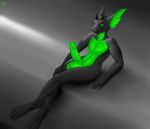  2019 anthro balls big_balls big_penis digital_media_(artwork) dragon free_art girly glowing glowing_balls glowing_genitalia glowing_penis green_penis hi_res jakethegoat looking_at_viewer male nude penis simple_background smile solo thick_thighs uncut wide_hips 