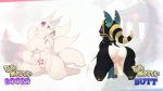  16:9 anthro big_breasts big_butt breasts butt canid canine fox hi_res huge_butt mammal multi_tail nude pussy razy text 