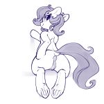  1:1 anus butt dimfann equid equine female feral hi_res horse looking_at_viewer looking_back mammal my_little_pony pony pussy simple_background smile solo 