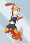  absurd_res athletic canid canine clothing fox hi_res hoodie male mammal midriff pecs purse sharparadise smile solo topwear v-cut young 