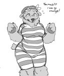  anthro clothing curvy_figure female gestal made_grizzly mammal nervous paperclip_(artist) simple_background slightly_chubby solo swimwear ursid voluptuous 