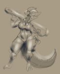  anthro big_breasts big_hands black_sclera breasts clothed clothing digital_media_(artwork) dragon female flower gf hi_res huge_breasts non-mammal_breasts plant scalie simple_background sketch solo sunny_(gf) 