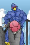  anthro avian big_penis bird building building_penetration city destruction erection falco_lombardi hi_res humanoid_penis macro male mammal muscular nintendo penis perenthis siman-clifton solo star_fox video_games 