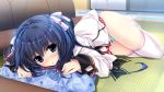  blue_eyes blue_hair blush clochette game_cg kokorone=pendulum! oshiki_hitoshi panties school_uniform tatenokawa_tsumuri thighhighs underwear 