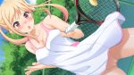  blonde_hair blush fujirin nopan original pussy sport tennis 