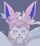  absurd_res ambiguous_gender anthro blue_eyes blush bow duo eeveelution fellatio first_person_view fur hi_res looking_at_viewer male male/ambiguous nintendo oral oral_penetration penetration penile penis pink_body pink_fur pok&eacute;mon pok&eacute;mon_(species) ribbons sex solo_focus spread_legs spreading sylveon syst video_games white_body white_fur 
