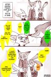  bottomwear canid canine clothed clothing comic dialogue disney edit english_text fennec finnick fox fully_clothed group hard_translated judy_hopps lagomorph leporid looking_at_anohter mammal mitsuharu necktie pants police_uniform rabbit red_fox shirt speech_bubble text topwear translated uniform zootopia 