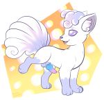  2019 animal_genitalia animal_penis balls canine_penis digital_media_(artwork) erection feral fur hi_res kimbasnowpaw knot male mammal multi_tail nintendo open_mouth penis pok&eacute;mon pok&eacute;mon_(species) regional_variant sheath simple_background smile solo video_games vulpix white_body 