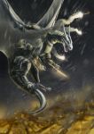  2019 ambiguous_gender armor claws digital_media_(artwork) dragon drangir feral hi_res horn membrane_(anatomy) membranous_wings open_mouth scalie solo teeth tongue western_dragon wings 