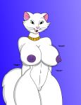  2018 anthro big_breasts breasts collar disney domestic_cat duchess felid feline felis female flis fur hi_res lucedo mammal nipples the_aristocats white_body white_fur 