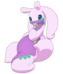  2017 absurd_res ambiguous_gender anthro candy dragon eating featureless_crotch food goodra green_eyes hi_res lollipop nintendo pok&eacute;mon pok&eacute;mon_(species) purple_body purple_skin simple_background slightly_chubby solo video_games white_background xmu 