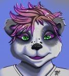  2019 anthro blizzard_entertainment clothed clothing digital_media_(artwork) ferionion fur giant_panda hair looking_at_viewer mammal pandaren simple_background smile solo ursid video_games warcraft 