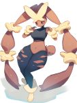 black_sclera blush clothing female hi_res looking_at_viewer lopunny mega_evolution mega_lopunny navel nintendo pok&eacute;mon pok&eacute;mon_(species) simple_background solo standing thick_thighs video_games white_background wide_hips 