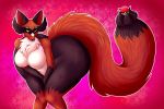 2019 anthro anthrofied big_breasts big_butt black_body black_fur breasts butt canid canine curvy_figure faith_(asaneman) featureless_breasts female fluffy fox front_view fur hands_on_thighs hi_res huge_butt huge_tail huge_thighs leaning leaning_forward mammal multicolored_body nintendo pinup pok&eacute;ball pok&eacute;mon pok&eacute;mon_(species) pose red_body red_fur solo standing thick_thighs thievul two_tone_body video_games voluptuous white_body white_fur wide_hips ziravore 