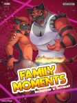  2019 anthro anthrofied black_body black_fur bottomwear brother brothers bulge claws clothed clothing comic cover cover_page duo fire front_view fur hi_res incineroar looking_at_viewer male male/male muscular muscular_male nintendo pants partially_clothed pok&eacute;mon pok&eacute;mon_(species) red_body red_fur shirt sibling smile stripes tank_top text topless topwear torracat underwear video_games zourik 