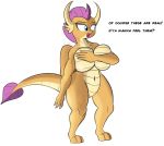  aged_up anthro big_breasts biped blue_eyes breasts cosmonaut dragon female friendship_is_magic horn invalid_tag my_litte_pony my_little_pony navel simple_background smolder_(mlp) solo white_background wide_hips 