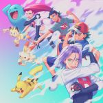  gi_xxy highres kojirou_(pokemon) meowth musashi_(pokemon) pikachu pokemon pokemon_(anime) pokemon_(creature) satoshi_(pokemon) team_rocket wobbuffet 