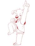  2019 anthro biped canid canine canis clothed clothing dancing digital_drawing_(artwork) digital_media_(artwork) domestic_dog ear_piercing family_guy fur happy hi_res jasper_(family_guy) male mammal piercing simple_background sketch smile solo standing supremo_burrito white_background white_body white_fur 