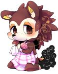  2012 animal_crossing apron blush brown_body brown_eyes brown_fur clothing eulipotyphlan freckles fur half-closed_eyes hedgehog inner_ear_fluff looking_aside mammal nintendo pin_cushion powder_@_pause sable_able sewing simple_background sitting smile tan_body tan_fur tuft video_games white_background パウダー パウダー@休止 
