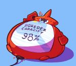  2016 animate_inanimate belly big_belly bootfromtv english_text inflation nintendo overweight plug pok&eacute;mon pok&eacute;mon_(species) rotom rotom_pok&eacute;dex simple_background solo text video_games 