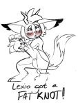  2019 ahegao anal animal_genitalia animal_penis biped blush canine_penis cross-eyed digital_drawing_(artwork) digital_media_(artwork) disembodied_penis fur hellfox hi_res horn knot knotsosfw lexio_(knotsosfw) looking_pleasured male male/male mammal open_mouth penetration penis sex simple_background solo text 