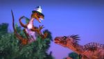  3d_(artwork) attack clothing digital_media_(artwork) dinosaur dromaeosaurid feral hat headgear headwear henry_(henryisraptor) henryisraptor kick prehistoric reptile scalie theropod velociraptor witch_hat wizard_hat 