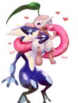  &lt;3 absurd_res ambiguous_gender anthro blush bodily_fluids french_kissing greninja hi_res humanoid kissing leaf nintendo nuzleaf one_eye_closed pok&eacute;mon pok&eacute;mon_(species) pok&eacute;mon_mystery_dungeon saliva simple_background video_games white_background wink うきゅ 