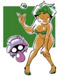  ambiguous_gender bikini black_eyes breasts cleavage clothed clothing duo ear_piercing ear_ring female green_eyes green_hair hair human human_focus inkerton-kun mammal nintendo not_furry_focus one_eye_closed piercing pok&eacute;ball pok&eacute;mon pok&eacute;mon_(species) purple_body purple_skin shellder short_hair smile swimmer_(pok&eacute;mon) swimwear tongue tongue_out video_games wink 