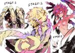  1girl anus armpits ass breasts glowing glowing_eyes highres karasu_raven looking_at_viewer looking_back monster_girl monster_hunter monster_hunter:_world nipples nude personification purple_eyes pussy pussy_juice sequential shara_ishvalda small_breasts spread_anus spread_pussy sweatdrop tail wings yellow_skin 