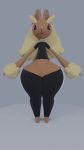  2019 3d_(artwork) 3d_animation animated anthro big_butt butt clothing digital_media_(artwork) featureless_crotch female huge_hips long_ears lopunny midriff nintendo pok&eacute;mon pok&eacute;mon_(species) small_waist solo t-pose thick_thighs tongue tongue_out tracksuit video_games wide_hips yttreia 